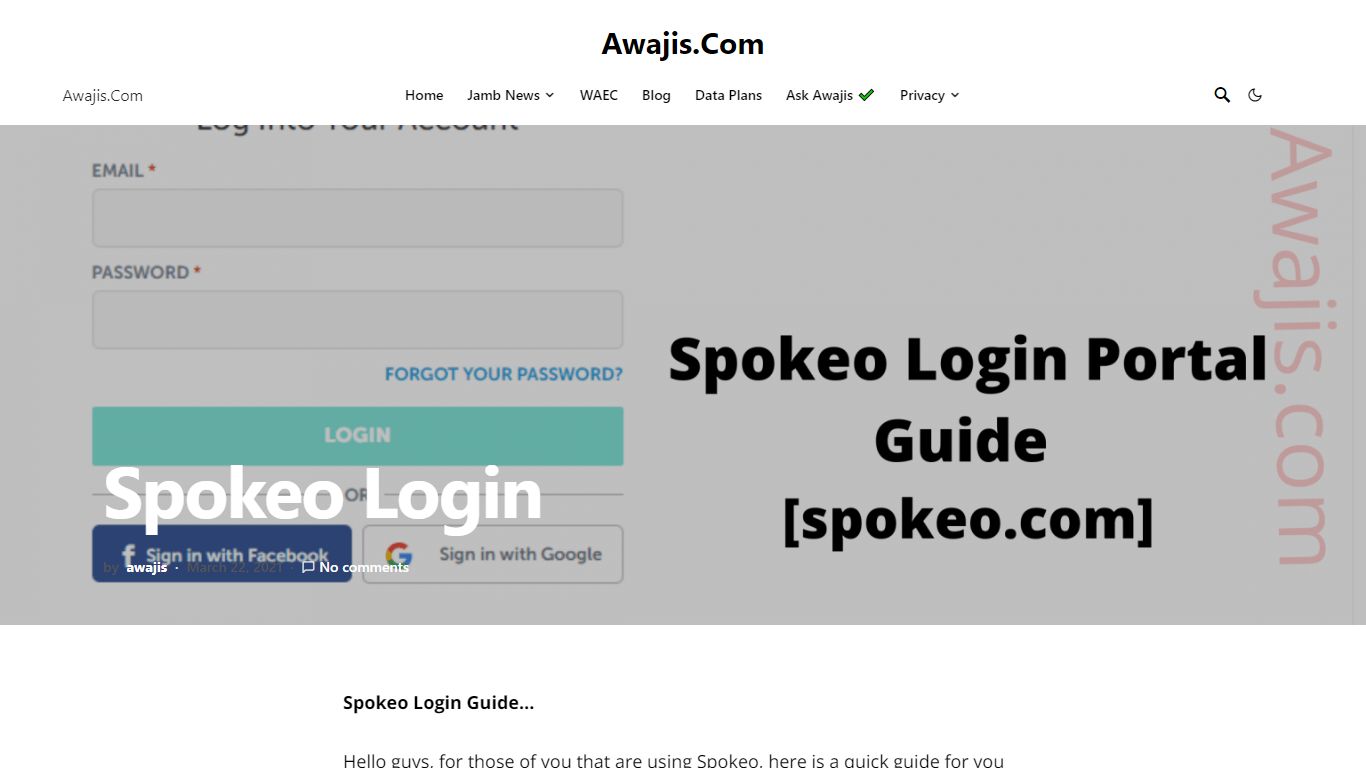 Spokeo Login - Awajis.Com